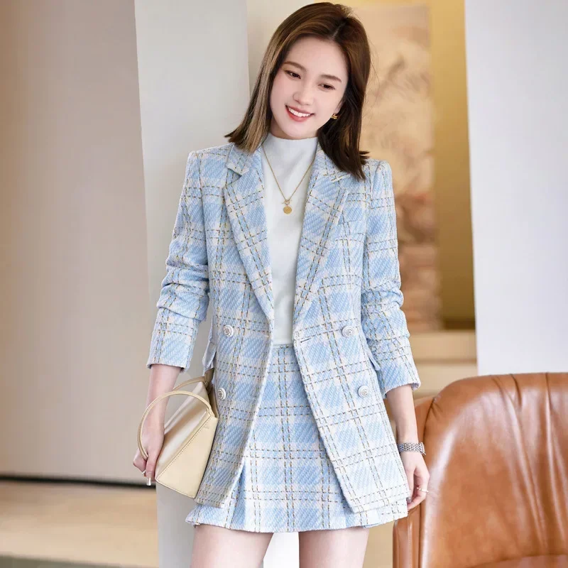 Women Suits Skirt Set 2 Piece Blazer+Prom Dress Formal Elegant Female Spring Office Lady Business Work Wear Girl Coat Jacket