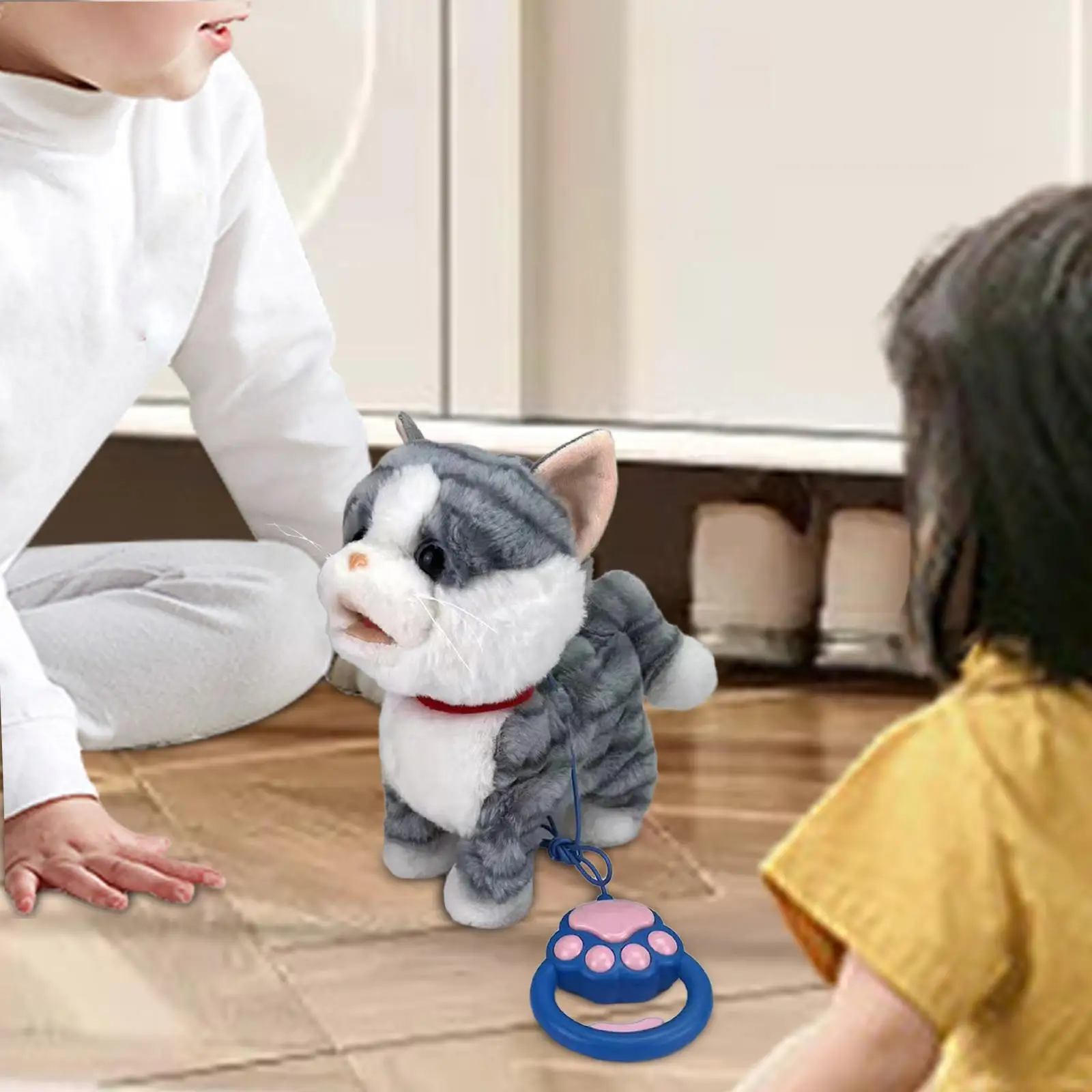 لعبة قطة كهربائية جميلة من القطيفة لصالح الحفلات للأطفال الصغار لعبة هدية عيد ميلاد نمط أ