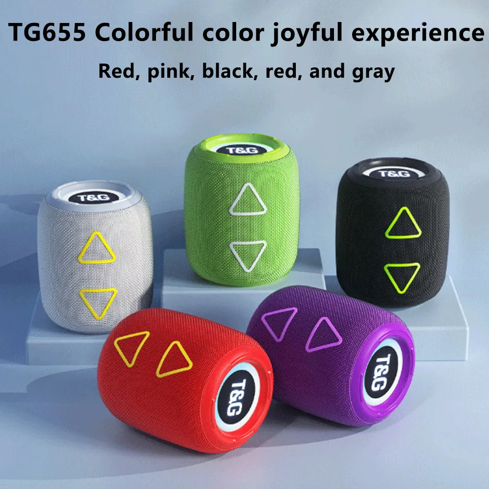 TG655 Bluetooth Speaker With LED Light Waterproof Mini Portable Wireless Speakers For Party 1200mAh Support AUX/TF/USB/BT FM