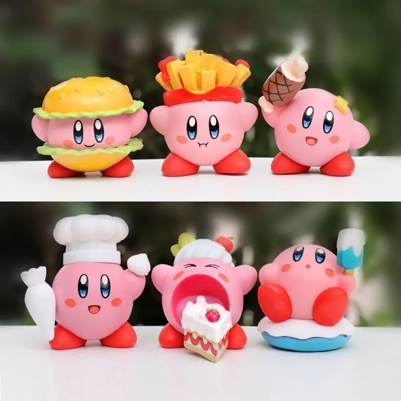 Kirby Auto-Armaturenbrett-Ornament, realistisches Kuchenmodell, kleine Figur, Computertisch-Dekoration, lustiges Cartoon-Spielzeug, Geschenk für Freunde – Detail 5