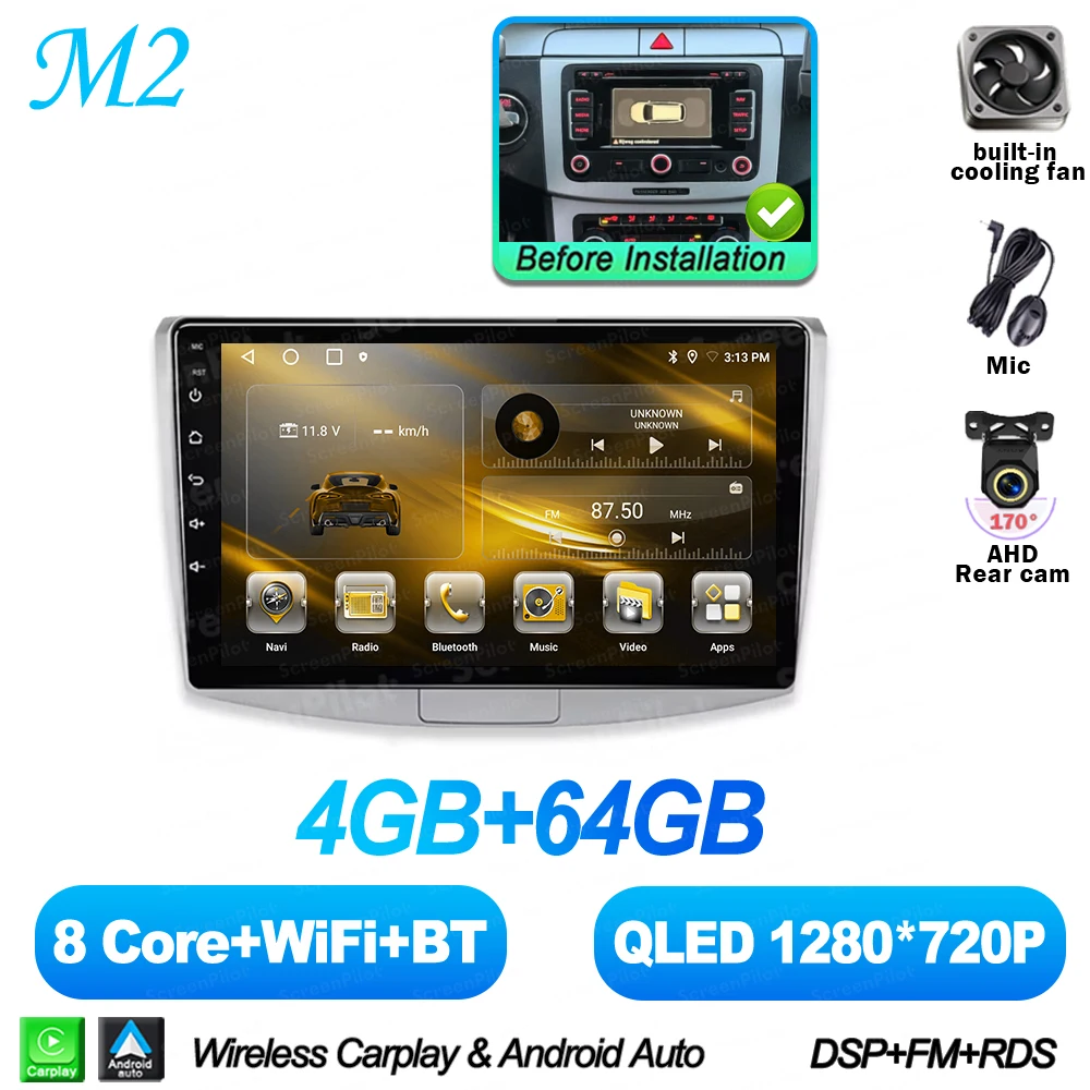 For Volkswagen VW Passat B6 B7 B8 CC 2007- 2021 Android 16 Multimedia Video Player Carplay Intelligent System Wifi 4G 8 Core image 3