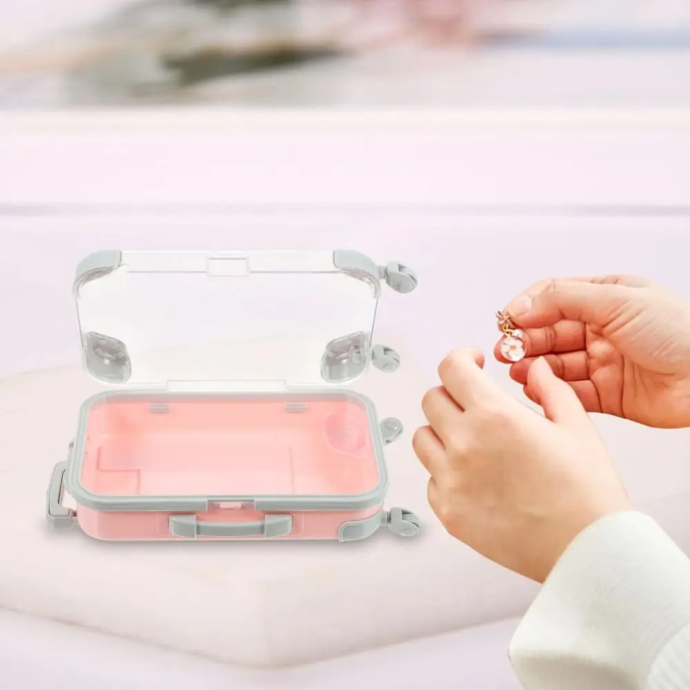 미니어처 미니 여행가방 사탕 상자 보관 액세서리 휴대용 인조 속눈썹 포장 상자 시뮬레이션 트롤리 케이스