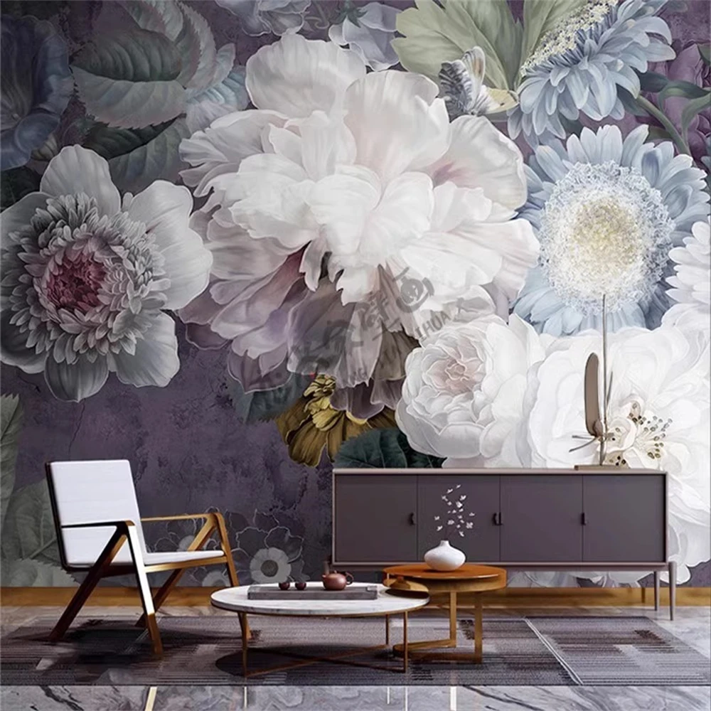 custom 3D Mural Modern rose flower Wallpaper TV Backdrop Embossed flowers Wall Paper living room decoration 3D art Stickers