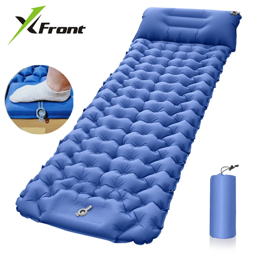 

Inflatable Mattress Outdoor Camping 6cm Sleeping Pad with Pillows Travel Folding Bed Ultralight Air Cushion Hiking Equipment