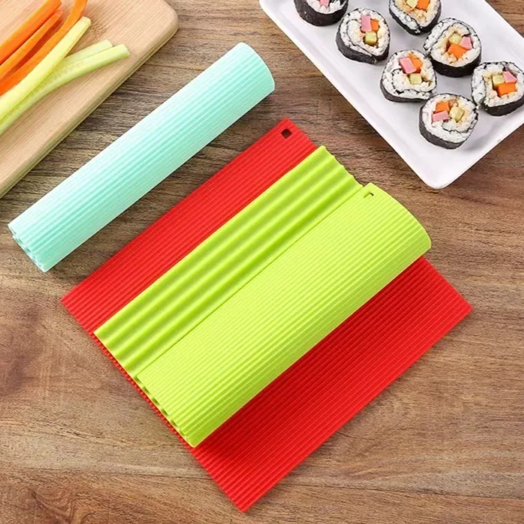 Double Sided Silicone Sushi Rolling Mat Imitation Bamboo Design Non-Stick Easy Clean for Japanese Nori Sushi