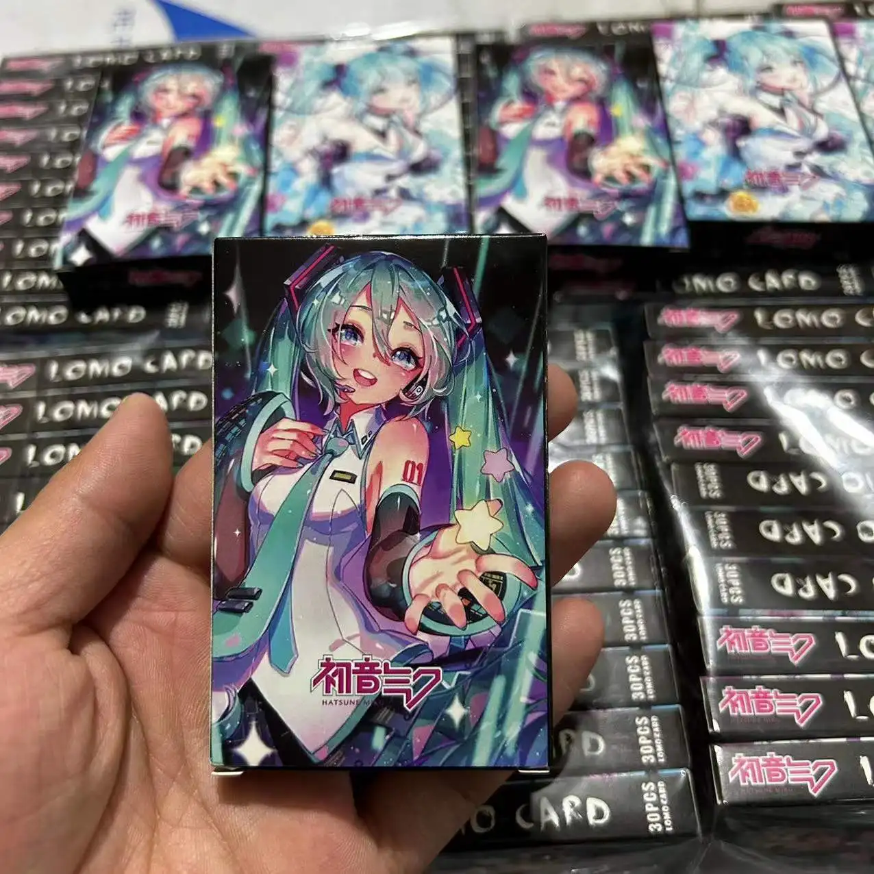 30pcs/set New Anime Hatsune Miku kawaii figure HD small card double sided lomo card bookmark greeting card model toys Gifts