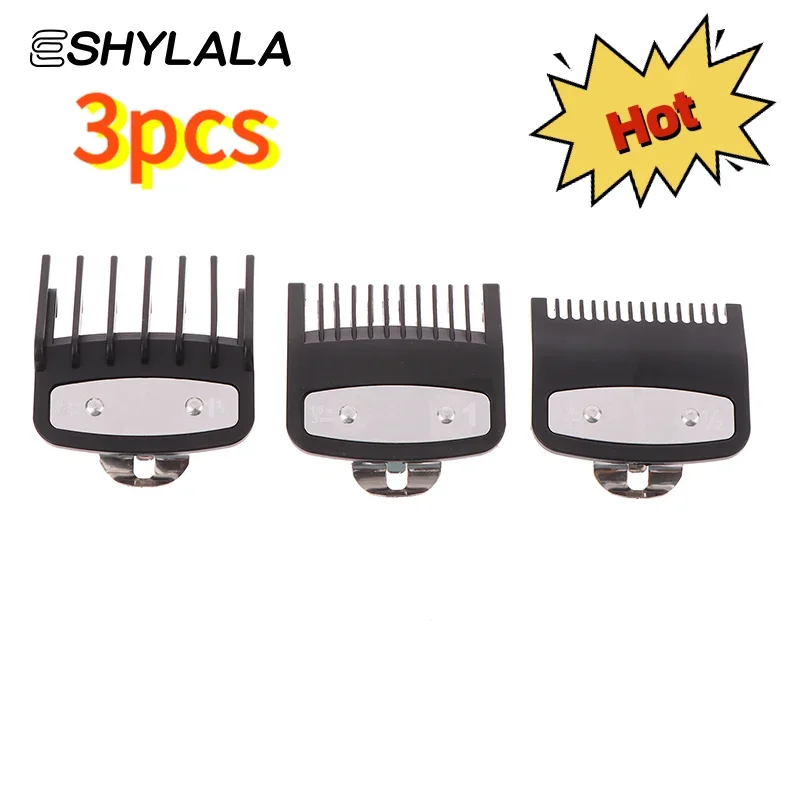 3Pcs Hair Clipper Guards Guide Combs Trimmer Cutting Guides Styling Tools Attachment Compatible 1.5mm 3mm 4.5mm