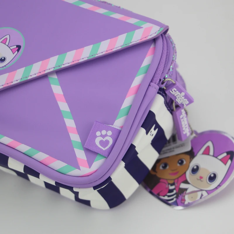 Estuche de lápices original australiano smiggle para niños, caja de papelería Gabby para niñas, bolso de lápices escolar, bolso de mano de PU de 9 pulgadas