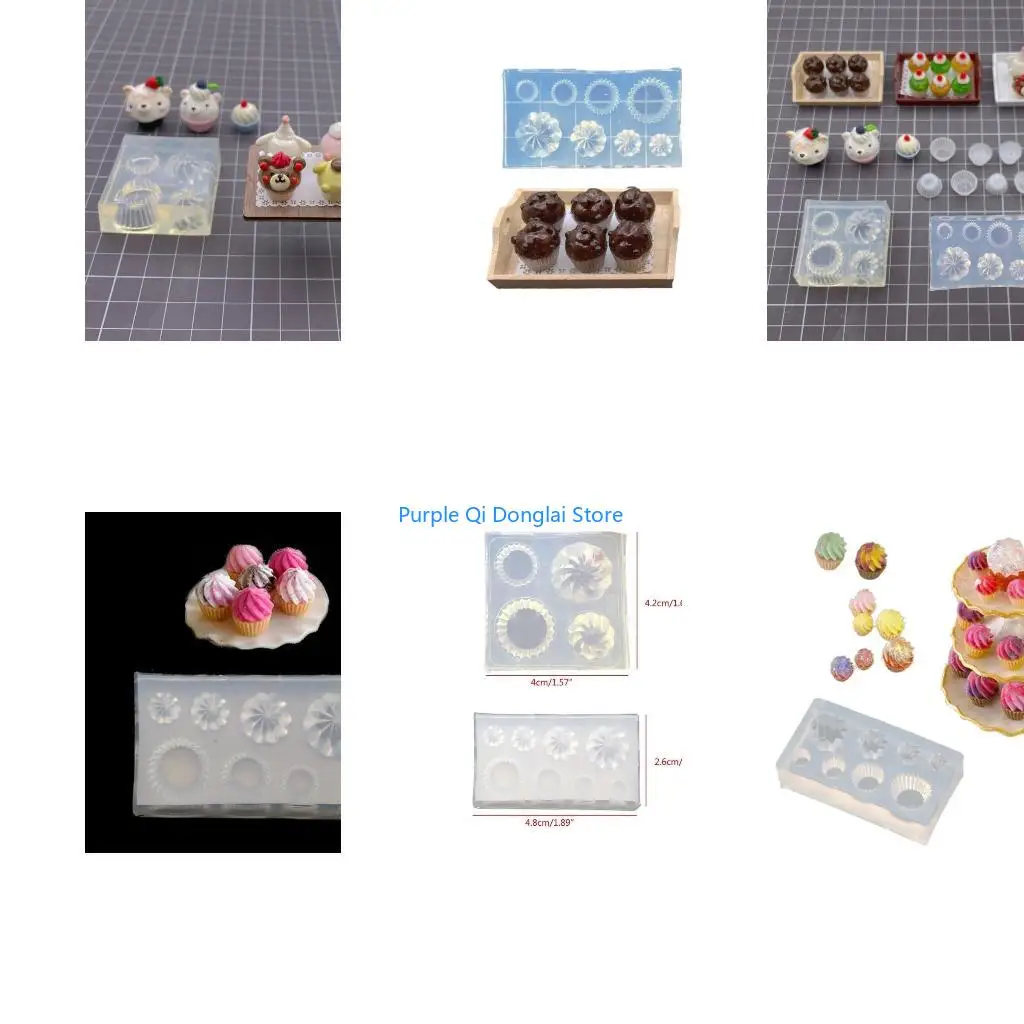 L21E Mini Cupcake Holder Silicone Mold for Making Candy Jewelry Crafts