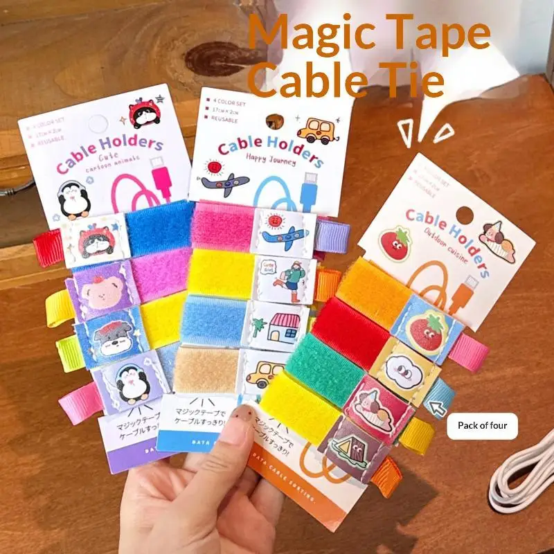 Portable Leather Cable Organizer Snap Button For Earphones Charging USB Cables