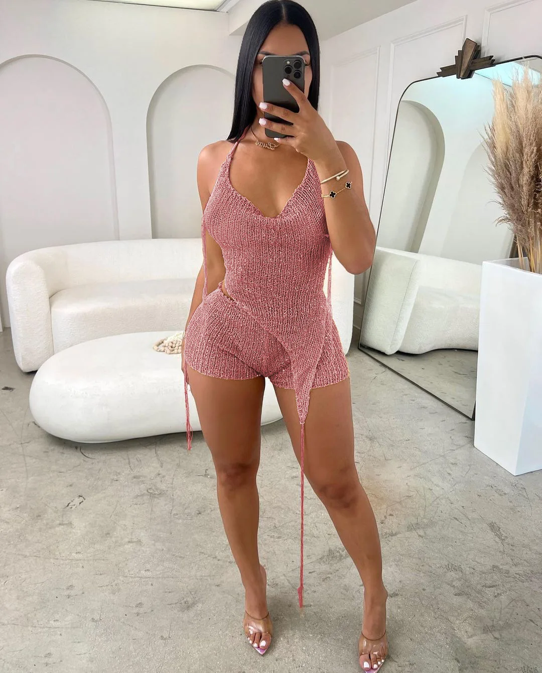Summer Women Clothing Hooded 2 Piece Shorts Set Crop Top Backless Hollow out Two Piece Short Set for Ladies