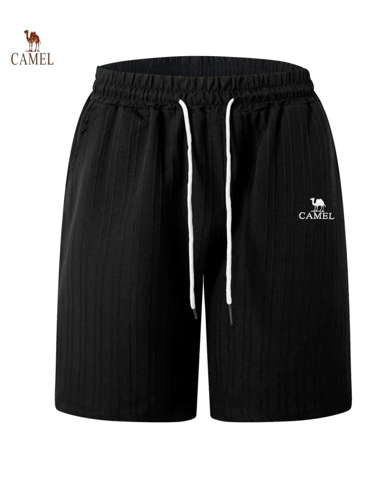 Summer men's embroidered high-quality striped casual shorts, fashionable outdoor sports casual beach shorts