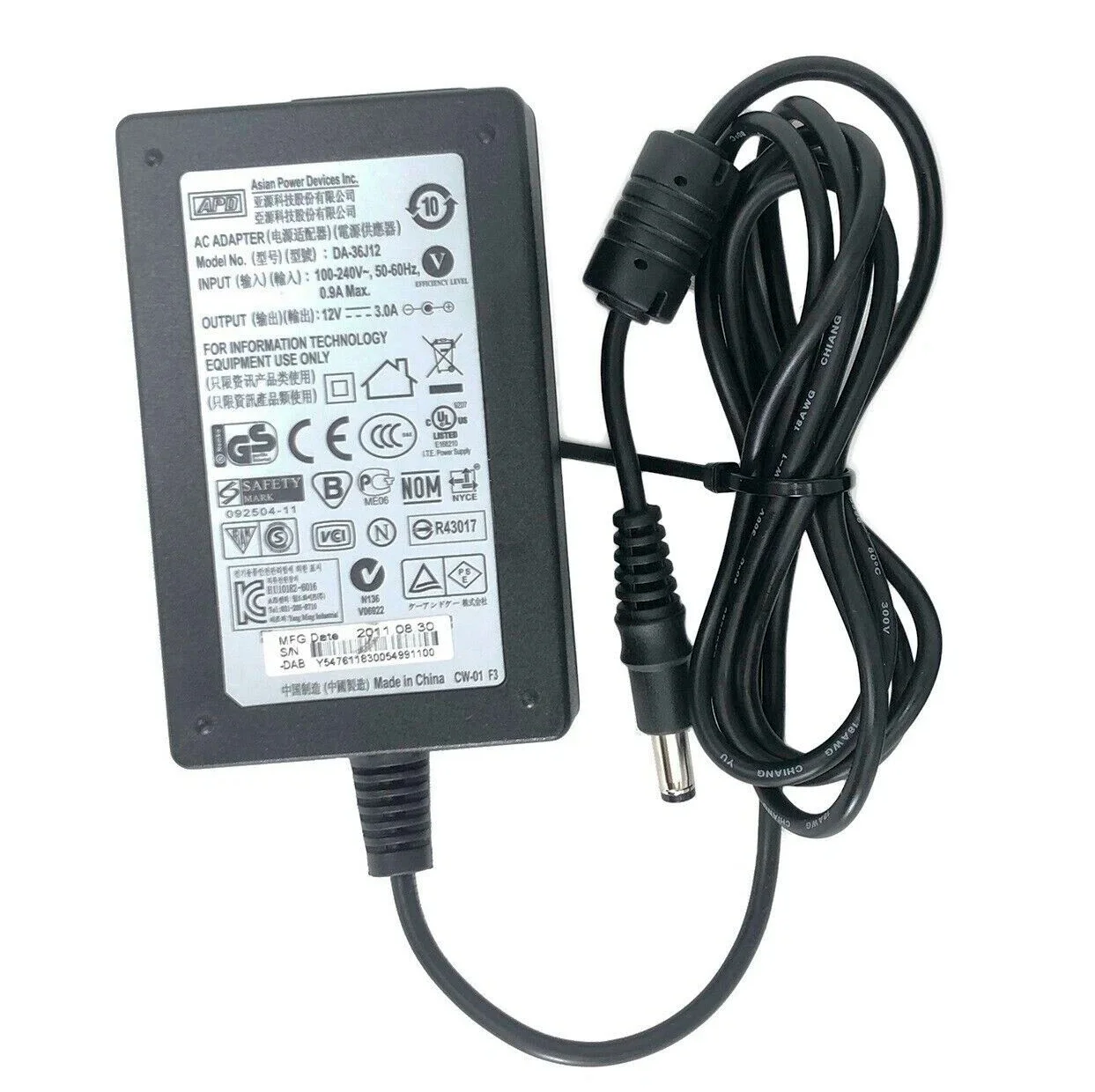

Genuine APD AC Adapter DA-36P12 DA-36M12 36W Power Supply Charger 12V 3A 5.5*2.5mm