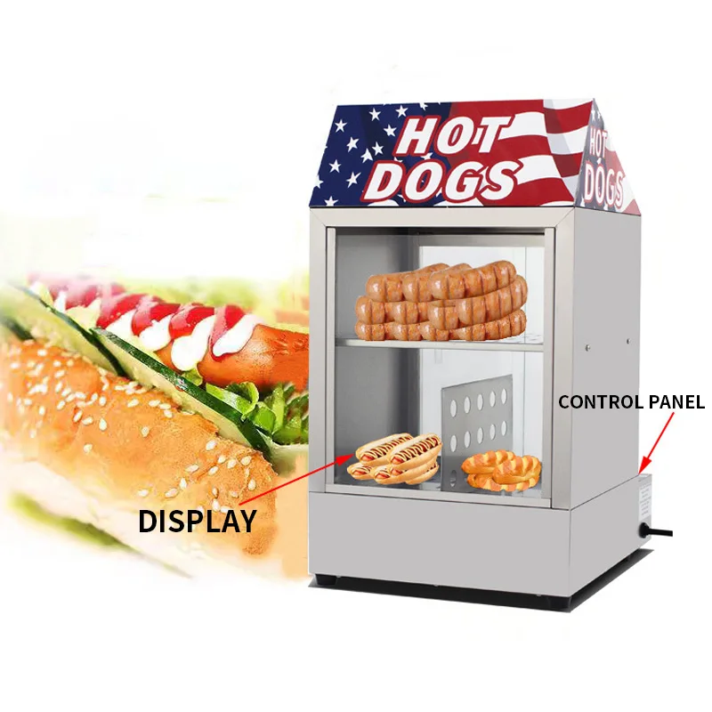 Commercial Automatic Hot Dog Warmer Bread Warmer for Convenience Stores/Fast-Food Restaurants, with Precise Temp Control
