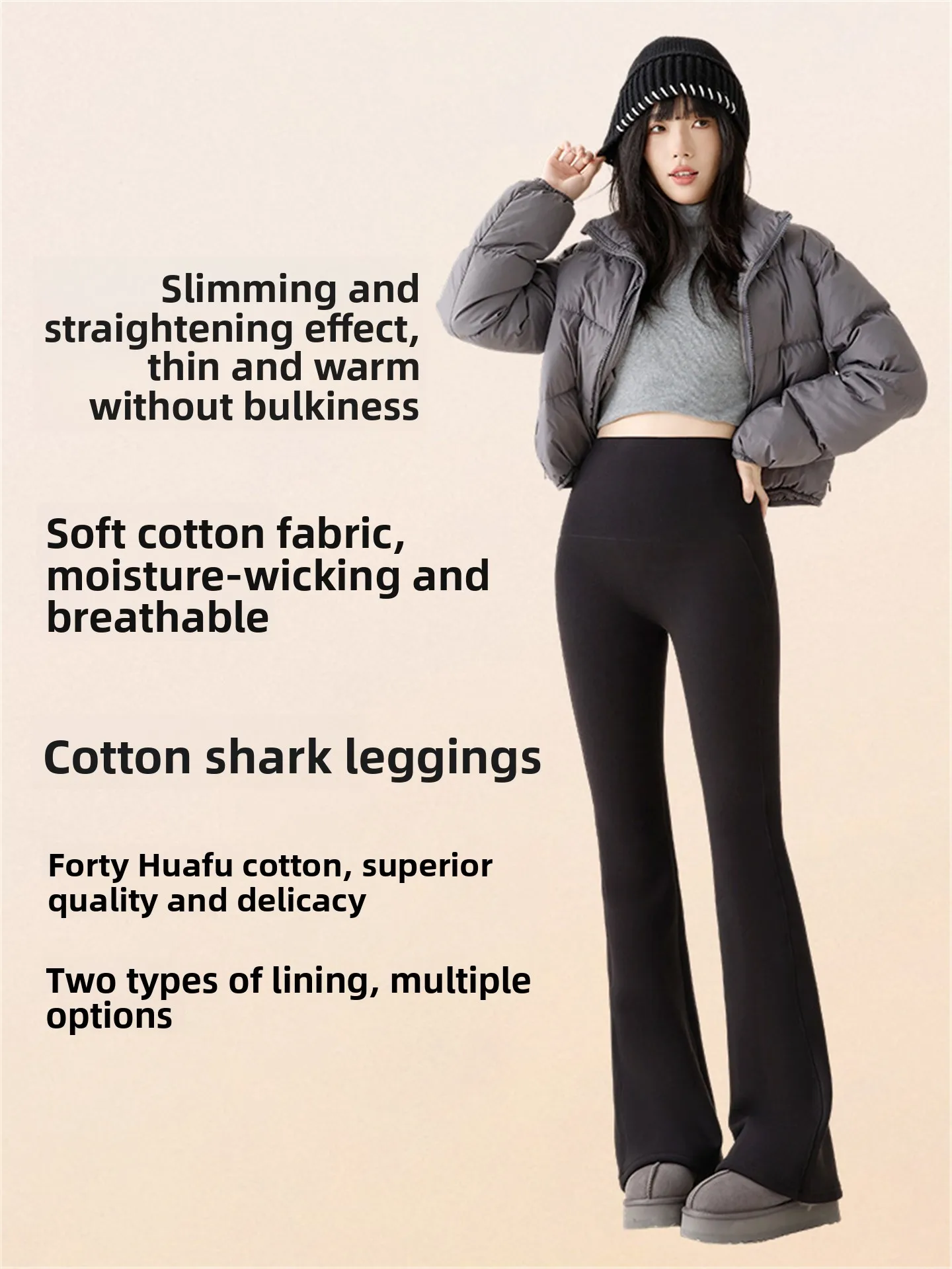 Bla Fce Pantalones de yoga con forro Thi Ropa de abrigo para mujer Otoño Invierno Capa base cálida Arca elástica Bell Bot Cintura alta Lon...