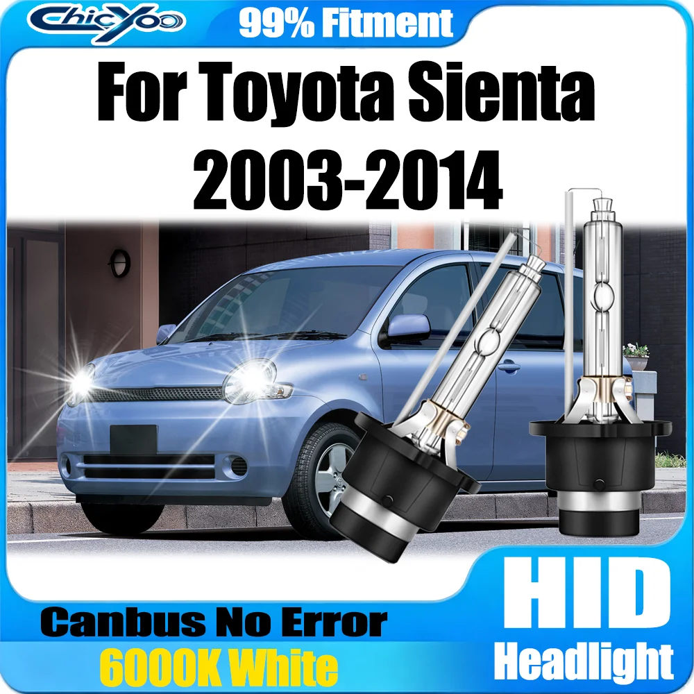 2PCS Super Bright D4S HID Car Lights 6000K White Plug And Play Xenon Headlight 12V 24V Xenon Lamps For Toyota Sienta 2003-2014