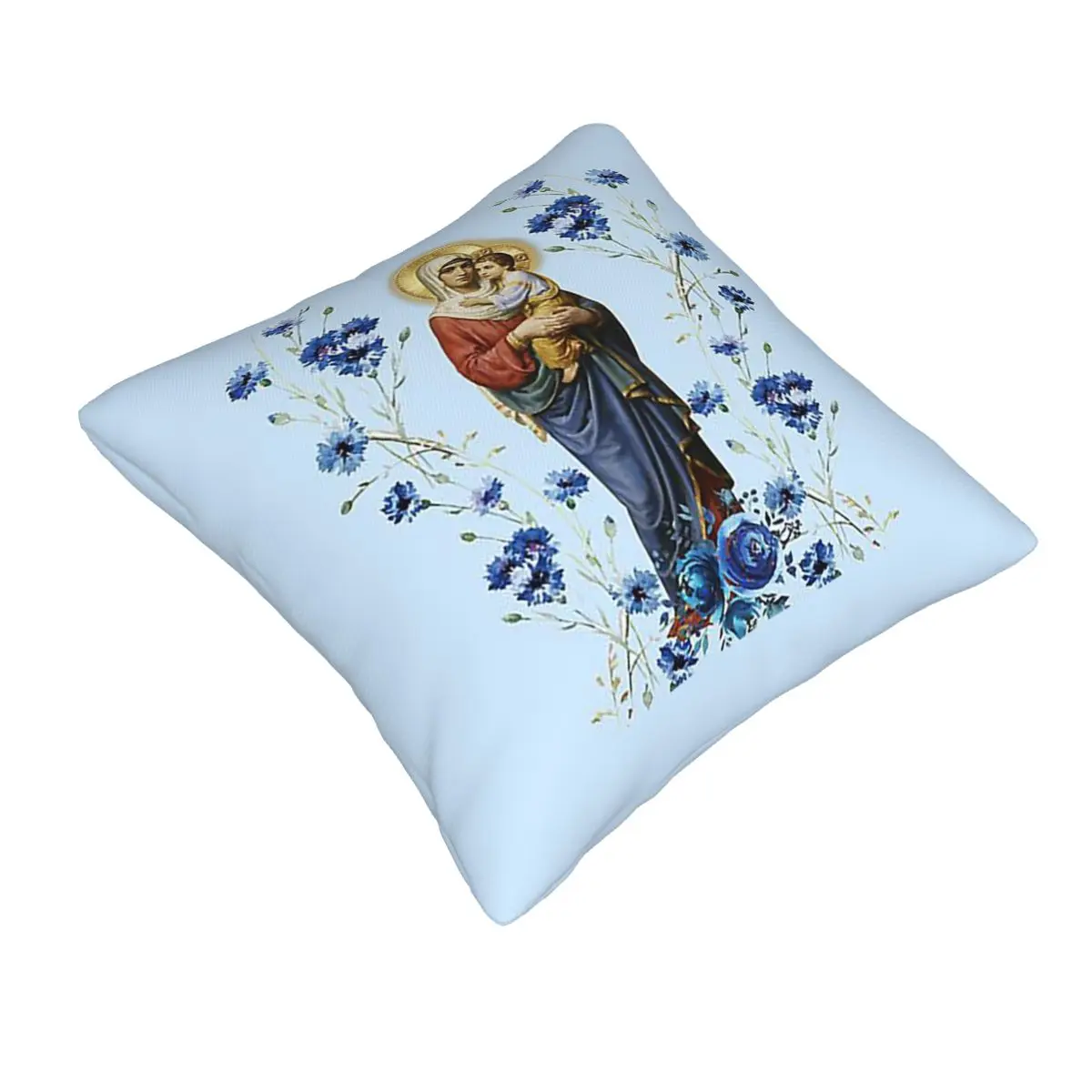 Catholicism Saints Jesus Mary Square Pillowcase Pillow Cover Cushion Decor Comfort Throw Pillow for Home Car