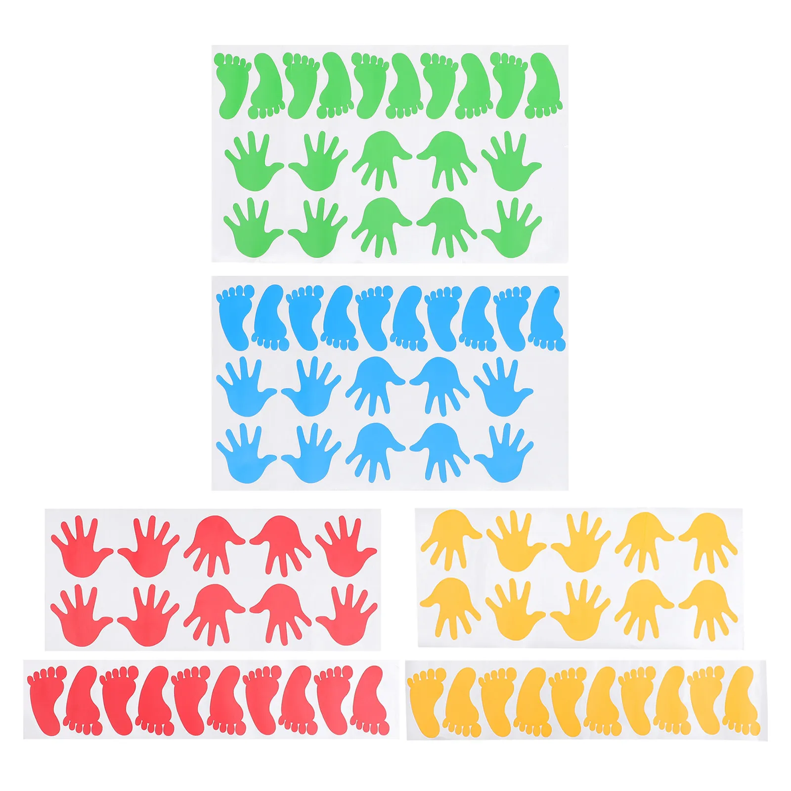 40Pairs Footprint and Handprint Stickers Bright Color Preschool Classroom Floor and Wall Decals Easy Peel Self Adhesive