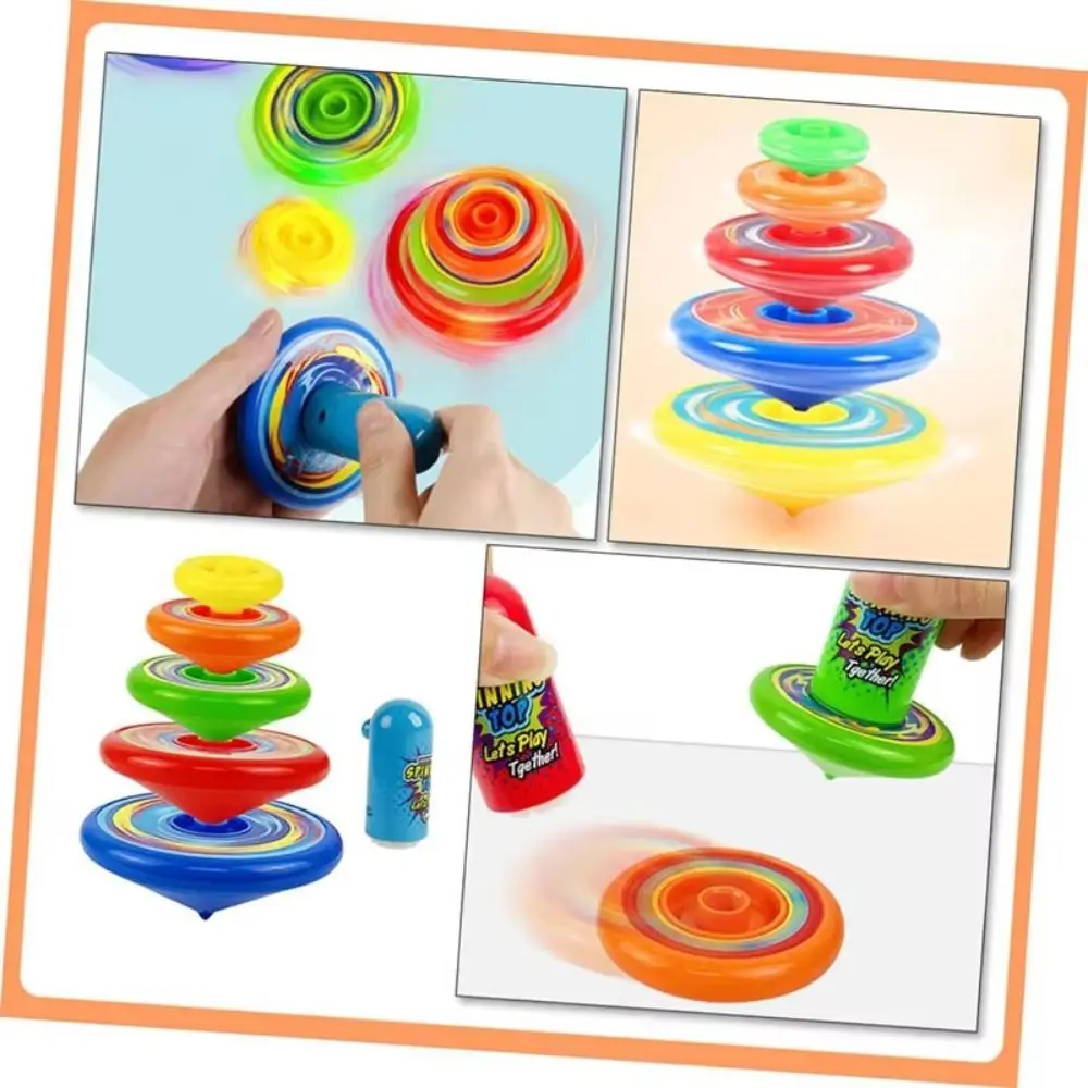 Jouet rotatif empilé toupie intéressant manuel volant empilage Gyroscopes gyroscope pliant coloré lanceur Gyroscope ensemble