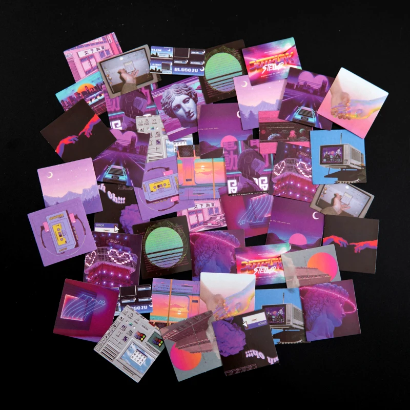 46 Sheets Per Box Night Buoyancy Sticker Student Stationery Decoration Magazine Decoration Collage Scrapbook Stickers