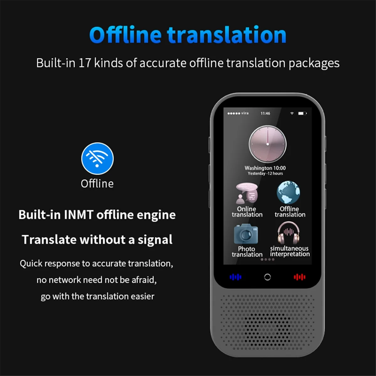 AD41-S80 Pro AI อุปกรณ์แปล Real Time Smart Voice Photo Translator 138 ภาษา 18 ออฟไลน์แบบพกพา
