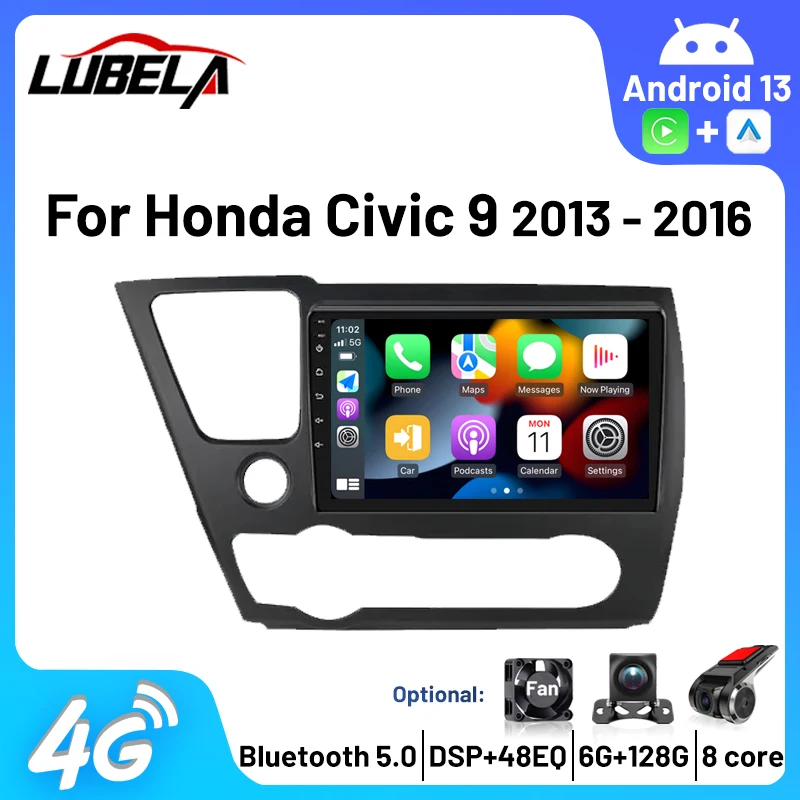 

Android Auto Radio Voor Honda Civic 9 2013-2016 Us Editie Ai Voice Multimedia Video Player navigatie 4G WIFI Gps Geen 2din Dvd