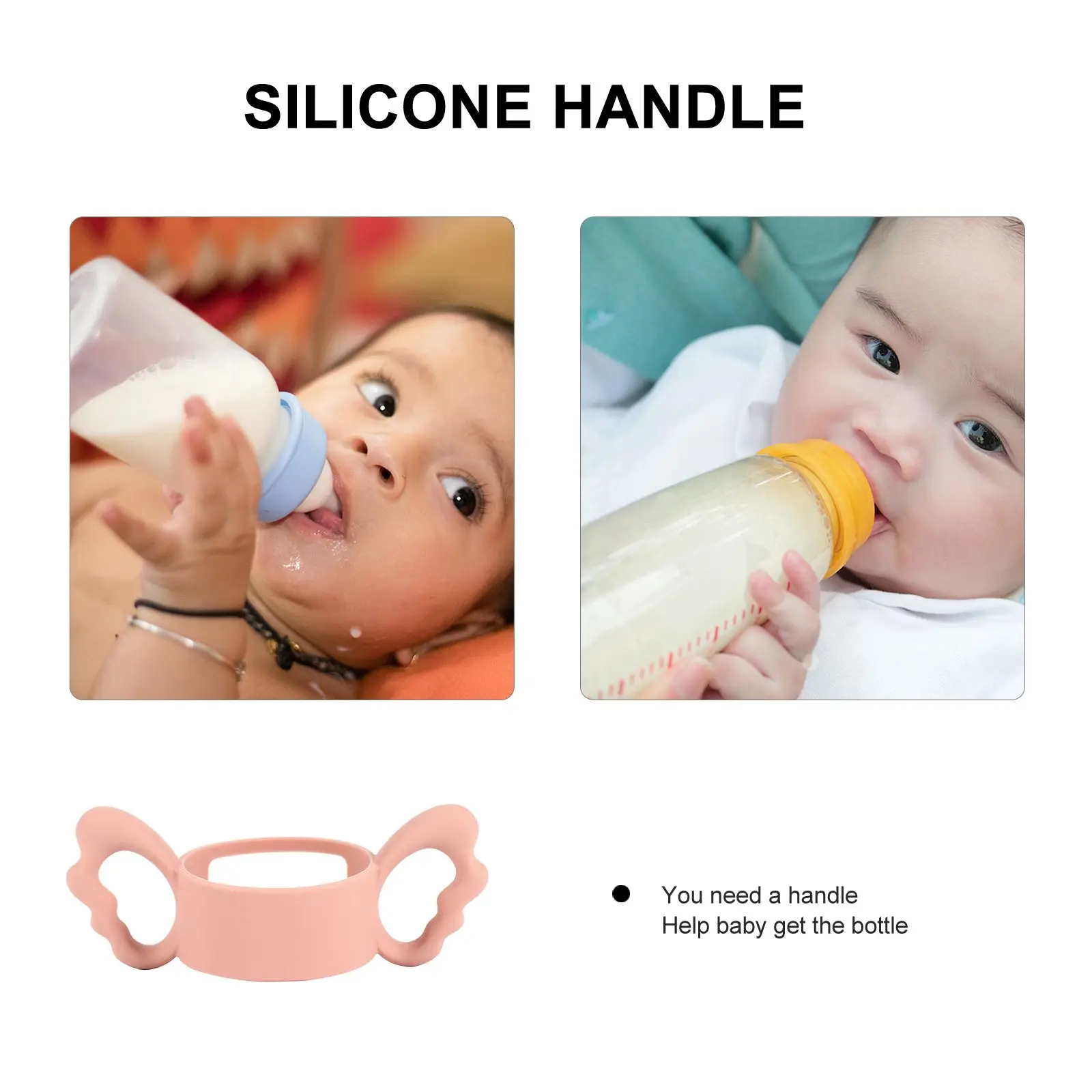 

Silicone Baby for Baby Feeding Bottle Handles Wide Neck 6CM Diameter Free Handle For Milk Bottle Toddler Milk Feeding