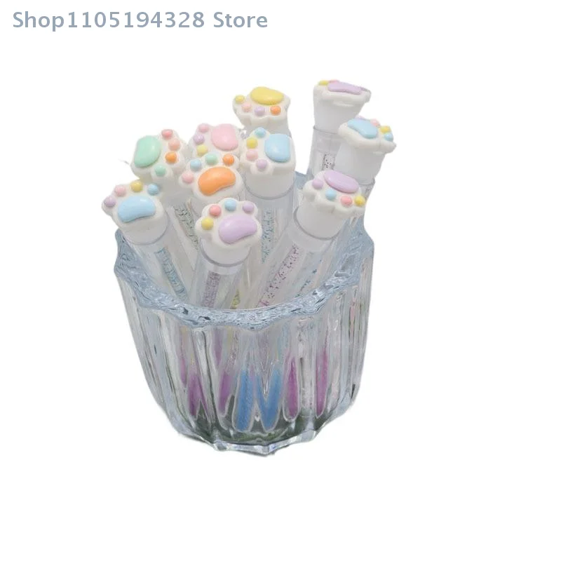 [MP]再利用可能な漫画風猫の足型マスカラワンドチューブまつげブラシ防塵収納クリーナー使い捨てまつげスプーリー