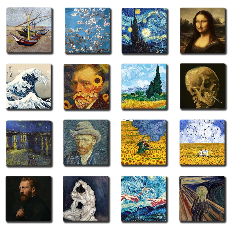

Van Gogh Art Oil Painting Personalized magnet Van Gogh character magnet Creative refrigerator Decoration Fans Collection Gifts