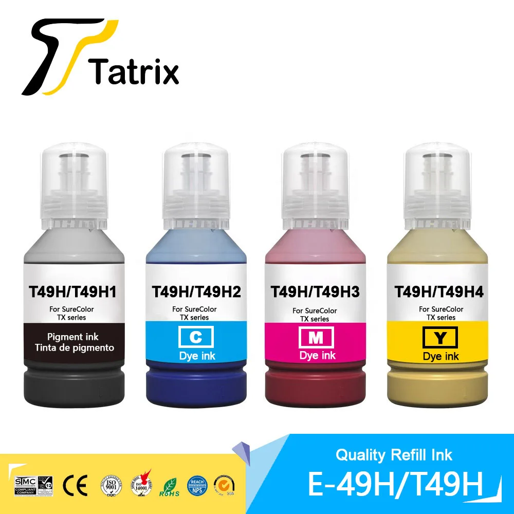 Tatrix-recambio de tinta T49H T49H1 T49H2 T49H3 T49H4, Color Premium, Compatible con pigmento/tinte para Epson SC-T3100X SC-T3170X