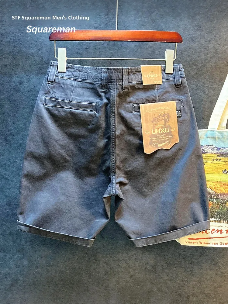 

High Quali Casual Workwear orts Men's Spring Summer Thin Motorcycle Sle Loose Five-Quarter Length Pants Faion Urban S...