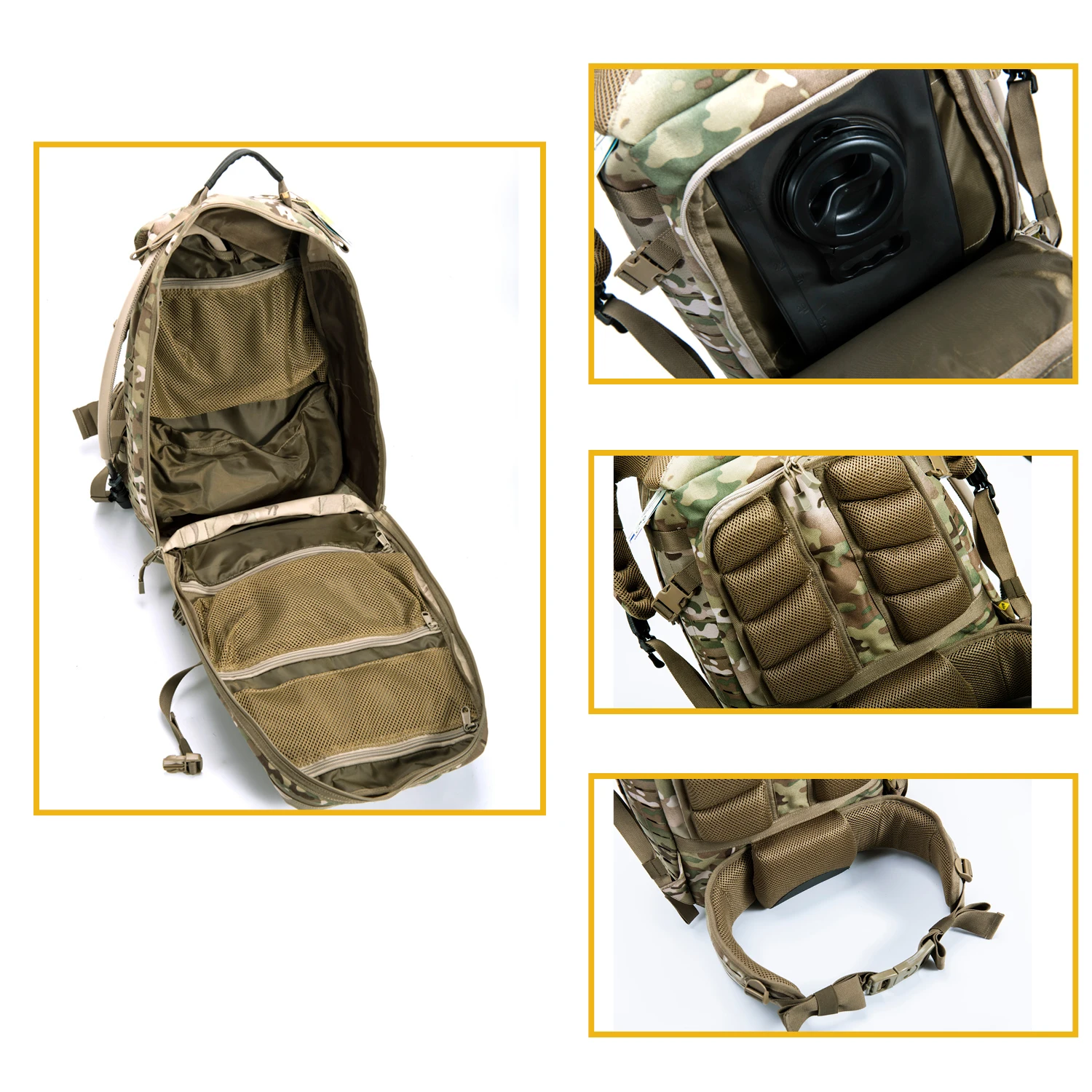 AKmax Adventure 48H Military Tactical Rucksack – MOLLE Army Assault Pack with 3L Hydration Bladder for Combat & Hiking