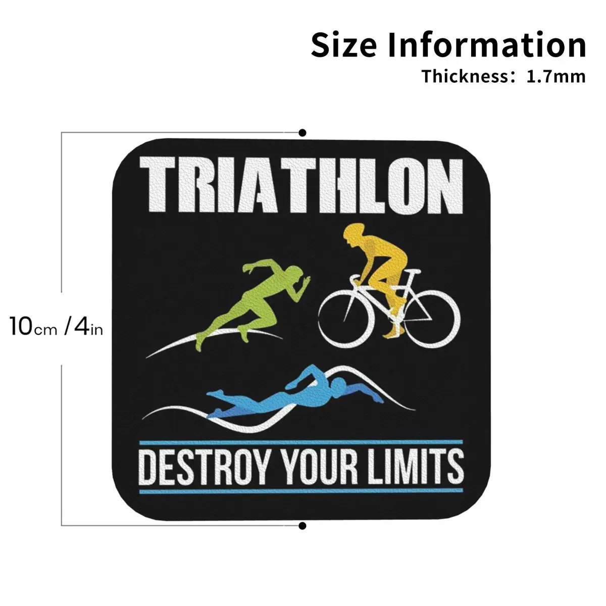 Triathlon Swimming Cycling Running Coasters Leather Placemats Waterproof Insulation Coffee Mats For  Pads Set of 4