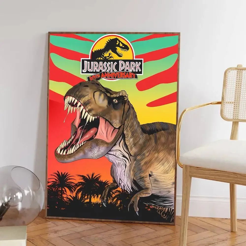 1 قطعة ديناصور قماش اللوحة الحديقة الجوراسية الفيلم المشارك ذاتية اللصق الفن ورق مقاوم للماء ملصق مقهى بار غرفة الجدار #6