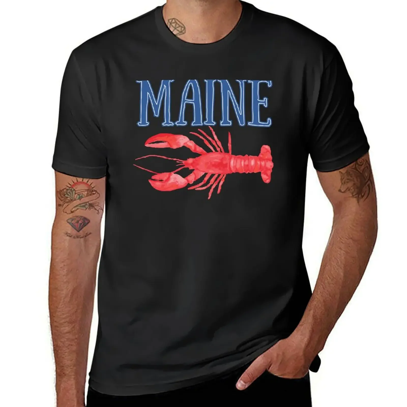 

Maine Watercolor Lobster - Maine Lobster T-Shirt cute tops vintage graphic tee affliction shirts mens cotton t shirts