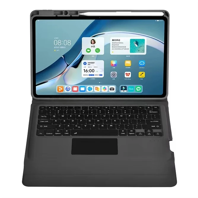 

Wireless Trackpad Keyboard for 12.6 Inch Huawei Tablet Keyboard Case for Huawei 2021 MatePad Pro Colorful RGB Backlit