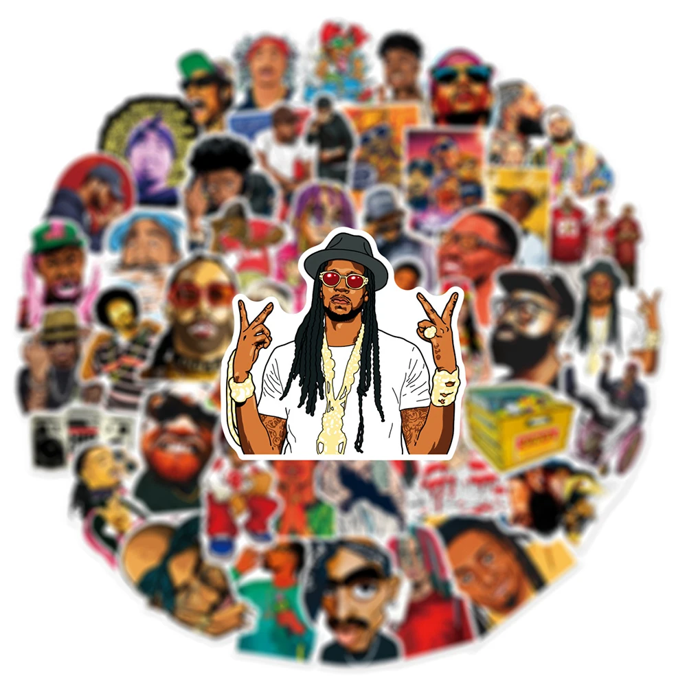 10/30/50pcs Rock Band Music Pop Singer Graffiti Stickers Hip Hop Rapper Decal Skateboard Laptop Car Guitar Phone Cool Sticker