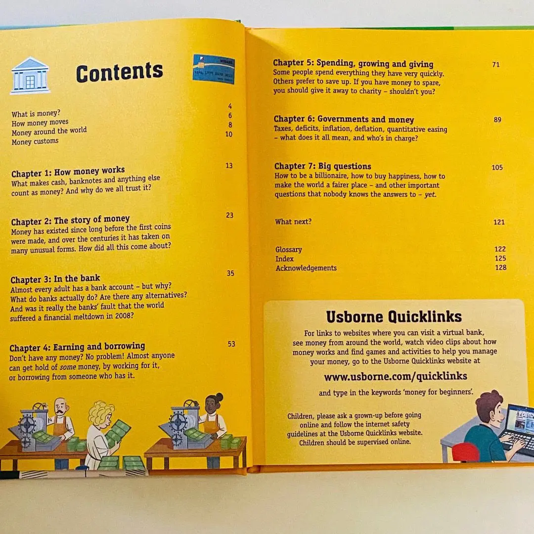 Usborne Money Business Picture Books para Iniciantes, 7 Versão Inglês, Escola Júnior