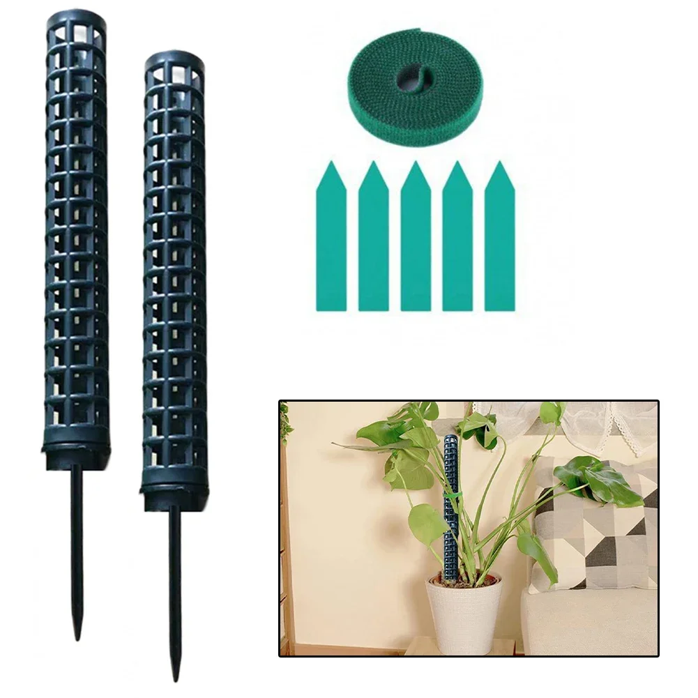 25cm Moss Pole Plant Stakes for Supporting Climbing Indoor Plants Includes Labels and Fasteners for Easy Plant Identification