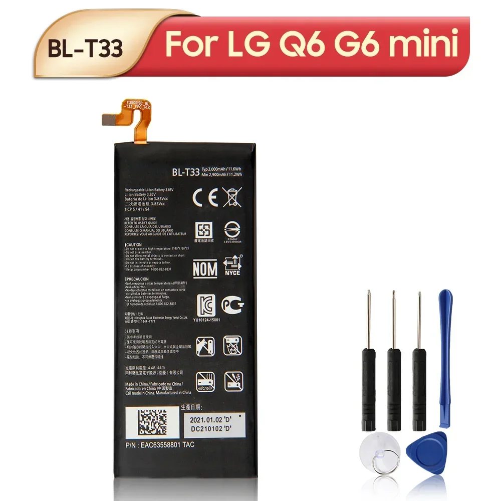 Baterai telepon pengganti 2024 tahun untuk LG G3 G4 G5 G6 G6 mini G7 G8 F460 H810 H820 M700N M700A G600K Q7 + F500L LS993 D858