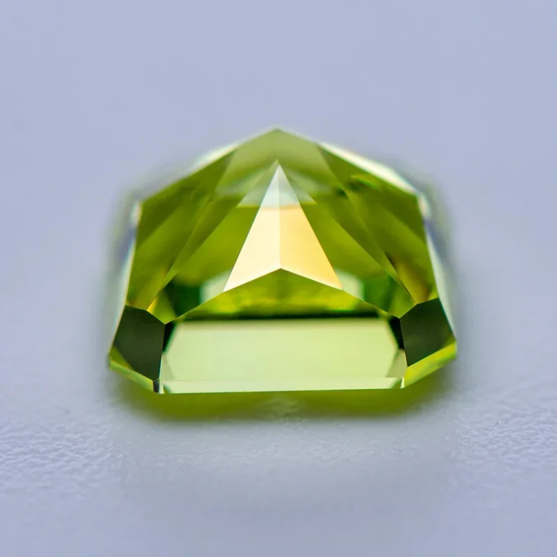 Cubic Zirconia Crushed Ice Cut No Certificate Asscher Shape Apple Green Color Charms Beads for Diy Top Jewelry Making Materials