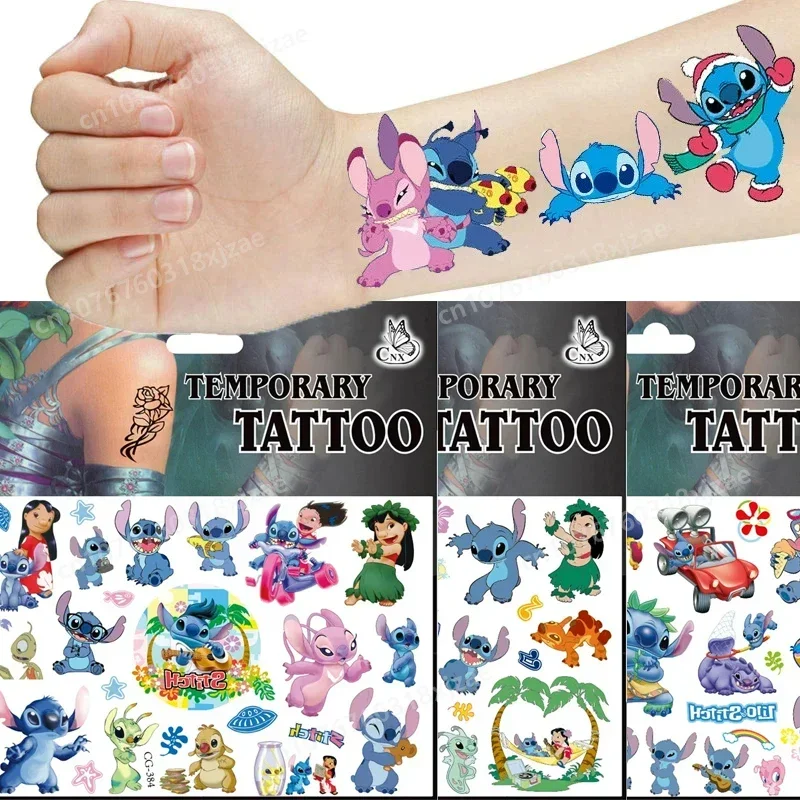 

Disney Stitch Tattoo Stickers Cartoon Figure Kawaii DIY Sticker Party Temporary tattoos Decoration Children Toy Accessories Gift