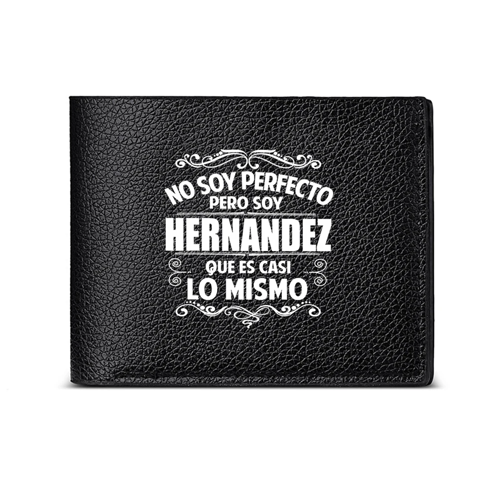 No Soy Perfecto Pero Soy Hernandez Que Es Casi Lo Mismo Men Wallet Card Holder Casual Business Fashion Print Design