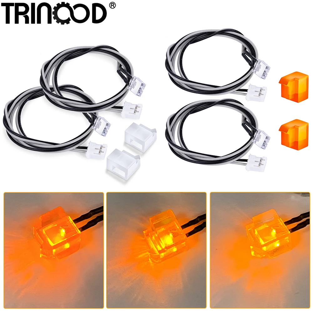 TRINOOD 1Pair Foot Pedal Turn Signal Light 3V 3 Colors LED Lamp for 1/14 Tamiya Truck Tractor Tipper SCANIA R470 R620 DIY Parts