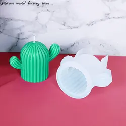 Silicone world Cactus forma candela stampo in Silicone fatto a mano fai da te decorazione del Desktop gesso resina epossidica aromaterapia candela stampo