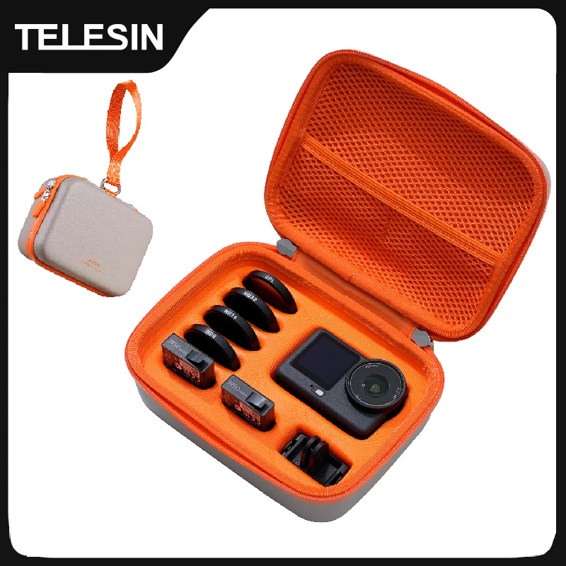 TELESIN DisAdv Portable Case Action Camera Storage Bag for DJI Osmo Action 6 5pro 4 Protective Waterproof Storage Box Handbag