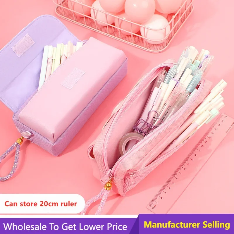 

Cartoon Animals Pen Bag Girls Handbag Quicksand Cat Pencil Case Cute Pencil Bag Three Layers Pen Case Kids Kawaii Stationery Bag
