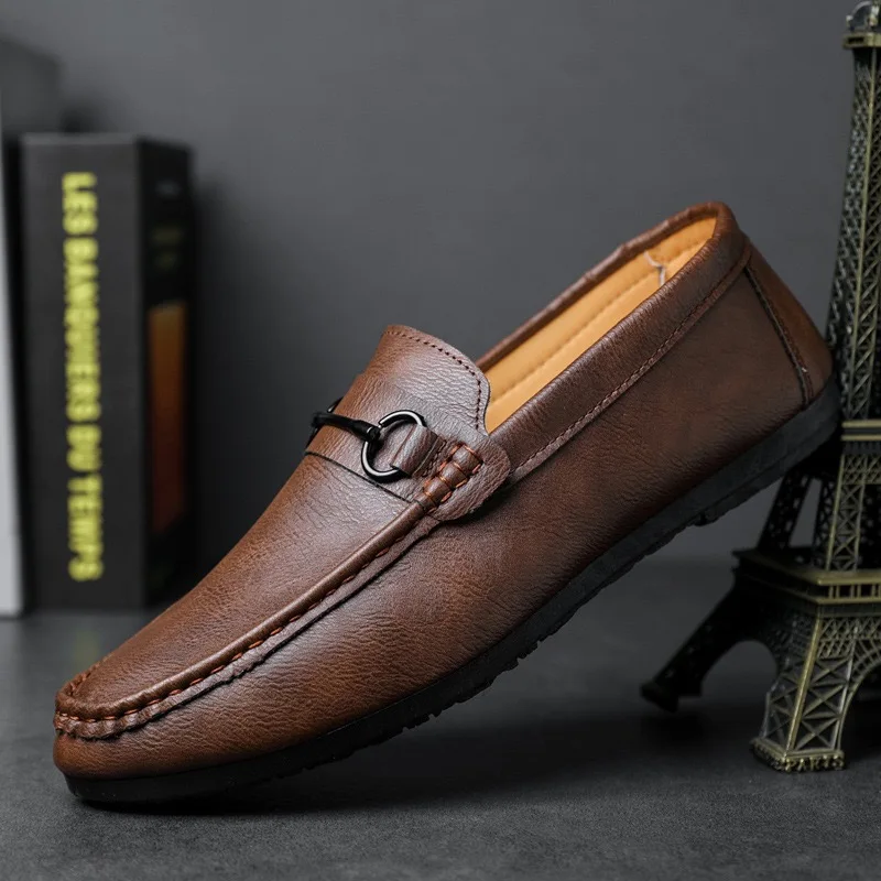Fashion Men's Shoes 2025New Handmade Leather Shoes Moccasins Casual Driving Shoes for Men Classics Slip on Loafers Zapato Hombre