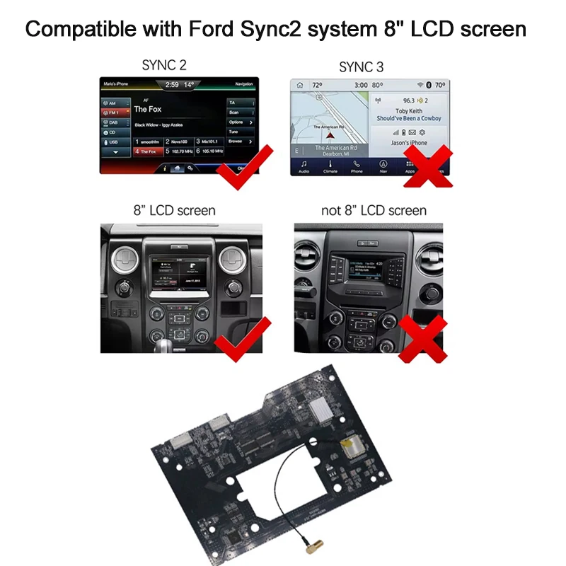 Draadloze Carplay Android Auto Decoder Box voor Ford Sync2 2011-2016 Explorer Focus Fiesta C-Max Edge F150 Fusion Taurus met BT