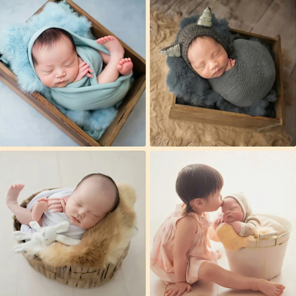 Newborn Photography Props Baby Blankets Rug Photo Posing Shoot Accessories Photoshoot Memories Backdrop Mat Flokati Rabbit Fur